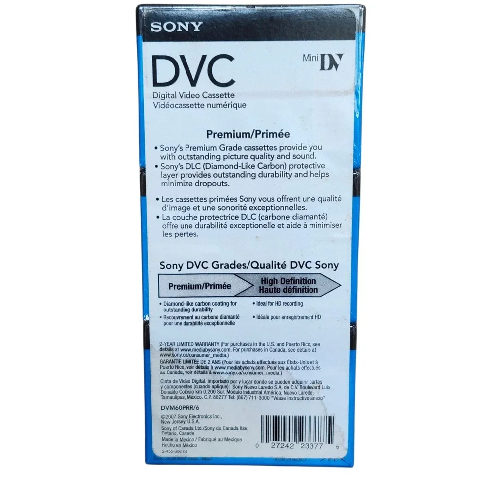 Sony DVC Digital Video Cassette Premium 60 LP:90 Mini DV‎ Lot of 6 New & Sealed